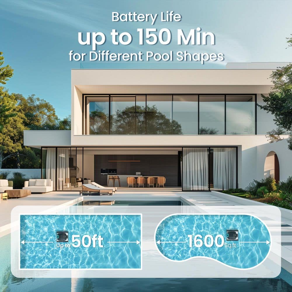 AIPER Scuba N1 Cordless Robotic Pool Vacuum-Automatic Pool Vacuum for In-Ground Pools up to 1600 sq. ft. White Scuba N1