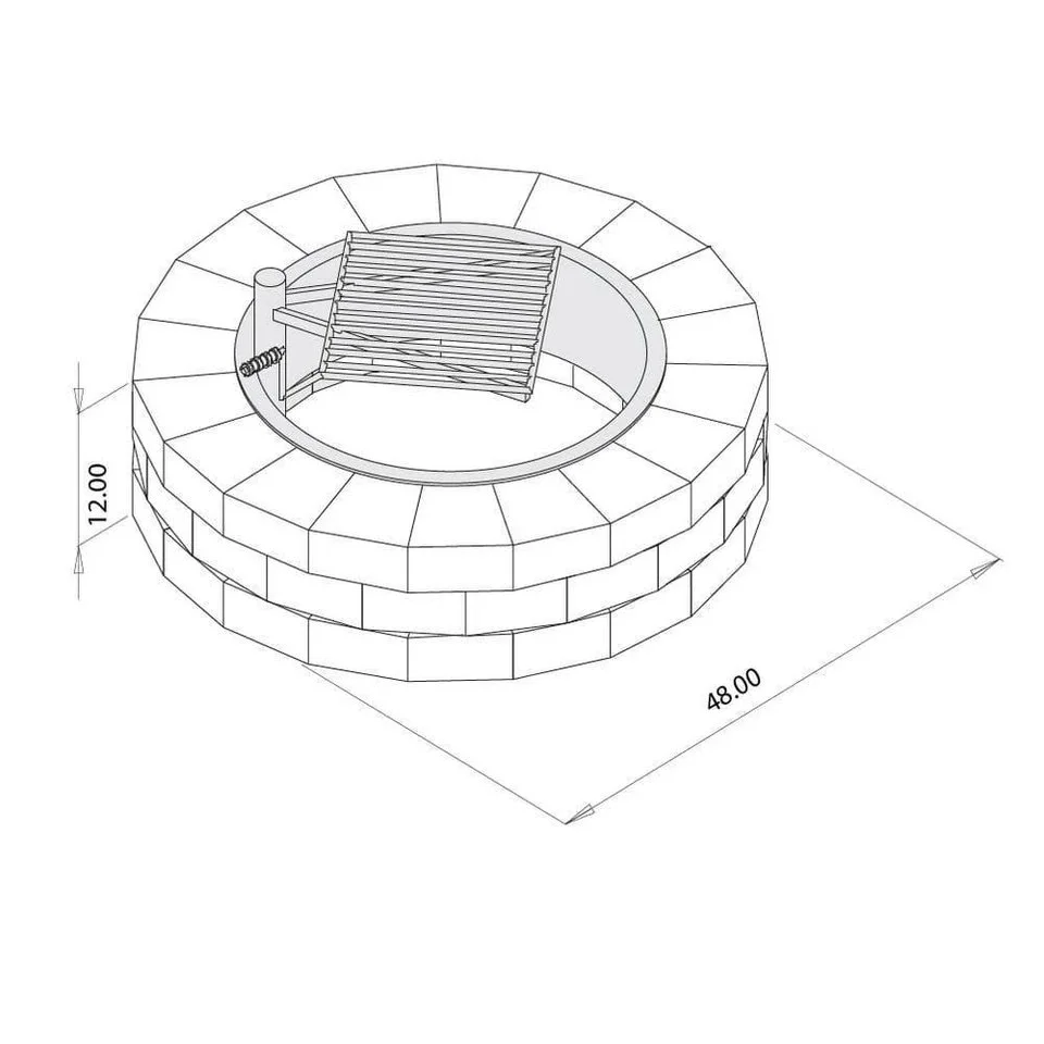 Necessories Wood Burning Fire Pit Kit 48″ w/ Cooking Grate, Concretes in Santa Fes
