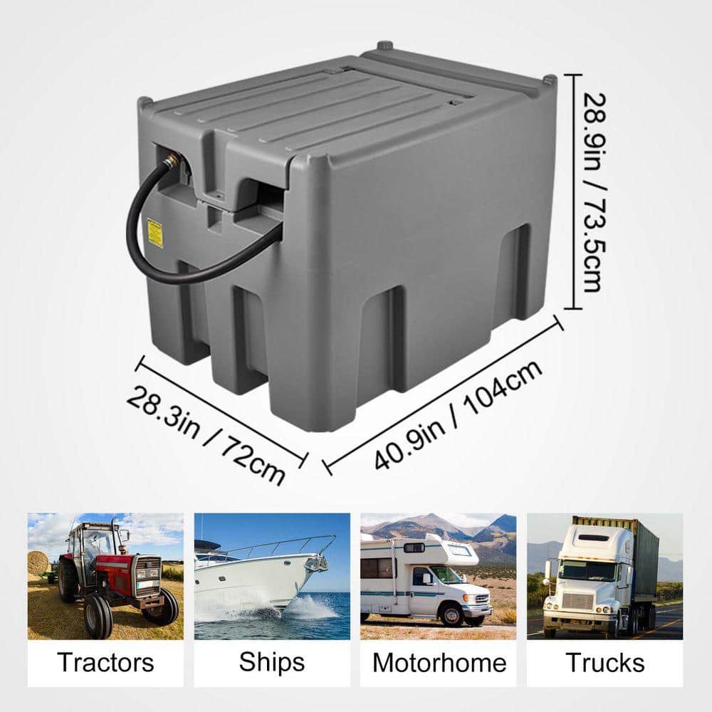 SKYSHALO Portable Diesel Tank, 116 Gallon Capacity and 10 GPM Flow Rate, Diesel Fuel Tank with 12V Electric Transfer Pump, Gray SLYXJLBDDWC79VOFMV0-730