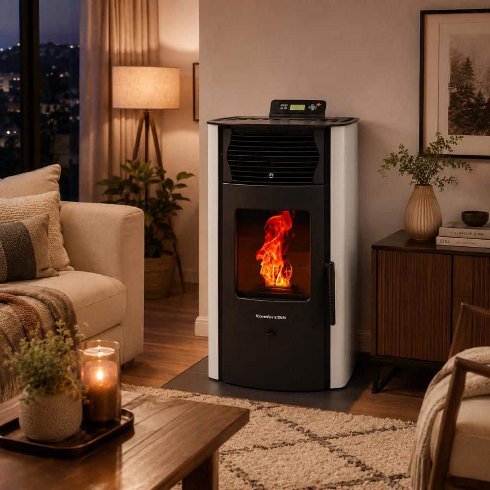 ComfortBilt 2,200 sq. ft. Pellet Stove with a 47 lbs. Hopper in White HP50-White