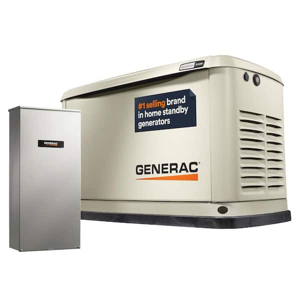 Generac 24,000 Watt - Dual Fuel Air- Cooled Whole House Home Standby Generator, Smart Home Monitoring & 200-AMP Transfer Switch 72101