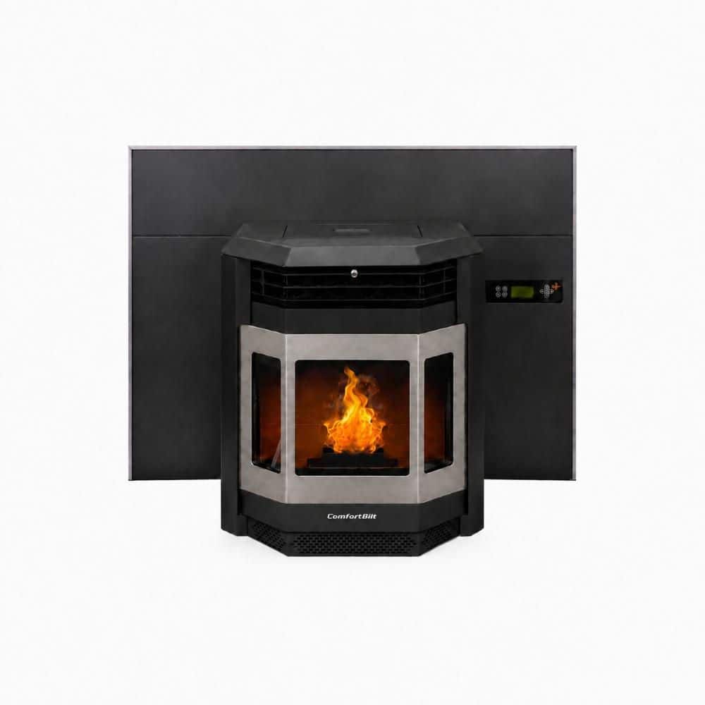 ComfortBilt 2,800 sq. ft Pellet Stove Fireplace Insert with a 47 lbs. Hopper in Black and Stainless Steel HP22i-SS