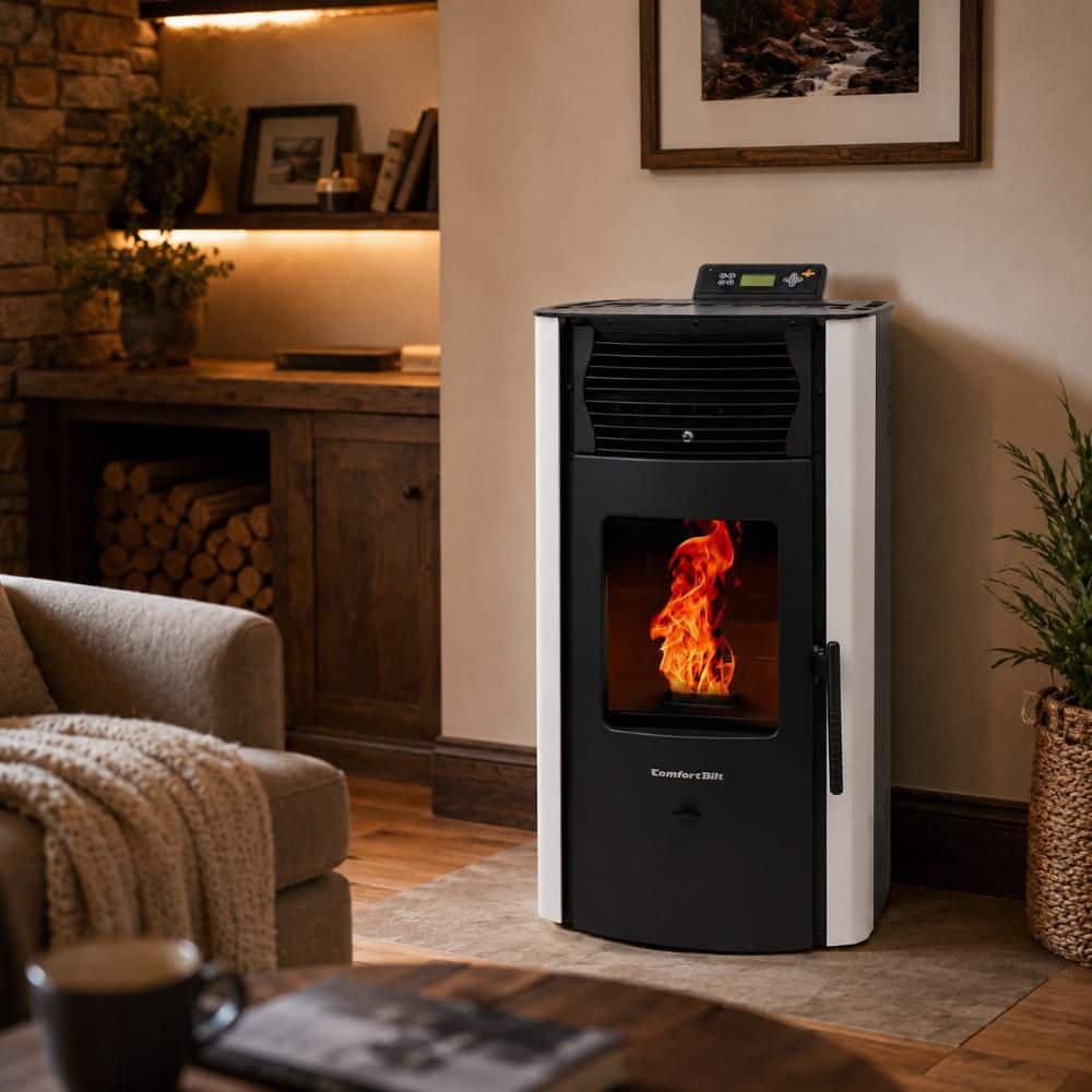 ComfortBilt 2,200 sq. ft. Pellet Stove with a 47 lbs. Hopper in White HP50-White