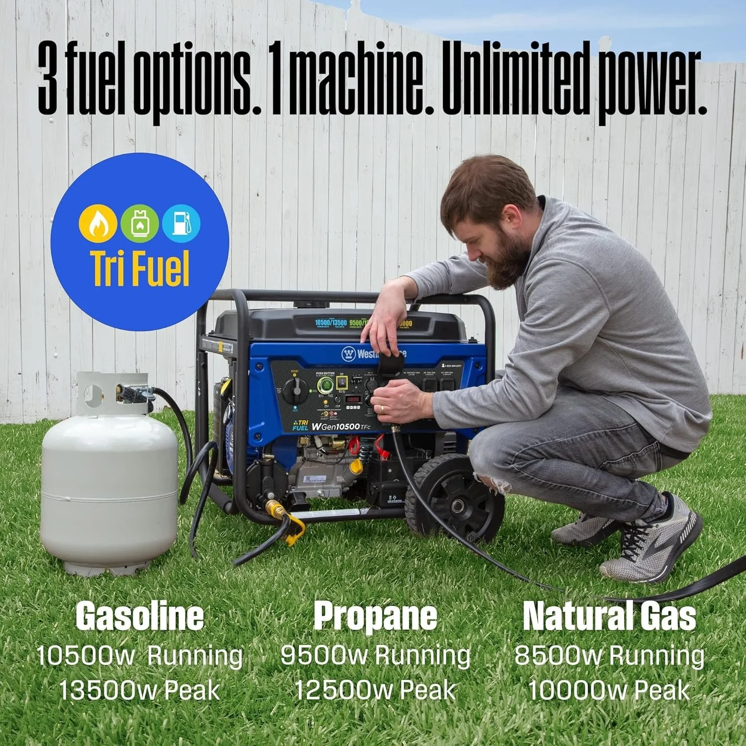 Westinghouse 13,500 Peak Watt Dual Fuel Portable Generators