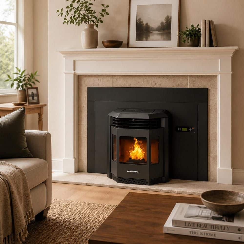 ComfortBilt 2,800 sq. ft. Pellet Stove Fireplace Insert with a 47 lbs. Hopper in Black HP22i