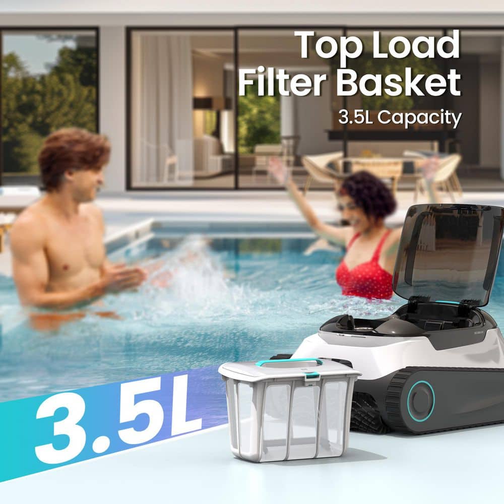 AIPER Scuba N1 Cordless Robotic Pool Vacuum-Automatic Pool Vacuum for In-Ground Pools up to 1600 sq. ft. White Scuba N1