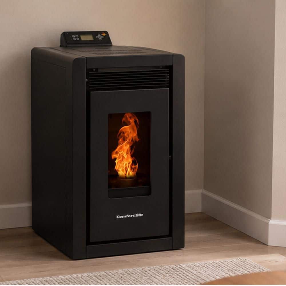 ComfortBilt 1,500 sq. ft. Small Pellet Stove with a 25 lbs. Hopper in Black HP40-Alpine