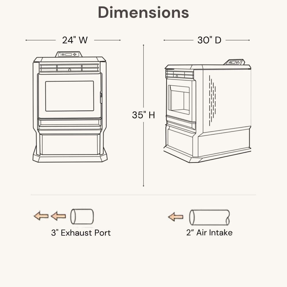 ComfortBilt 3,000 sq. ft. Pellet Stove with a 51 lbs. Hopper in Black HP61-Black