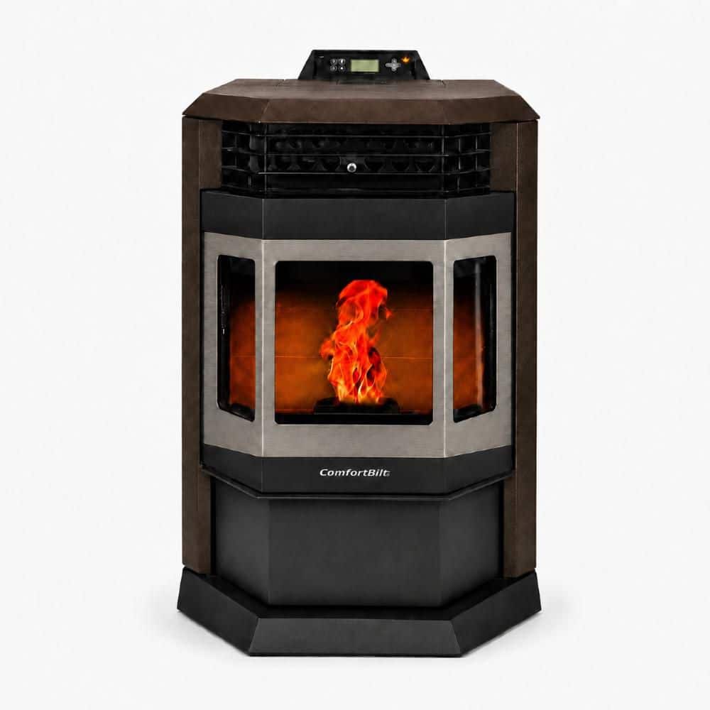 ComfortBilt 2,800 sq. ft. Pellet Stove with 55 lbs. Hopper in Bronze and Stainless Steel Trim HP22SS-Brown
