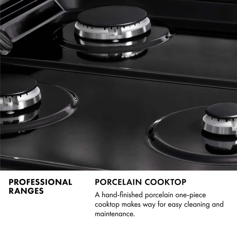 ZLINE Kitchen and Bath Autograph Edition 36 in. 6 Burner Dual Fuel Range in Stainless Steel and Champagne Bronze RAZ-36-CB
