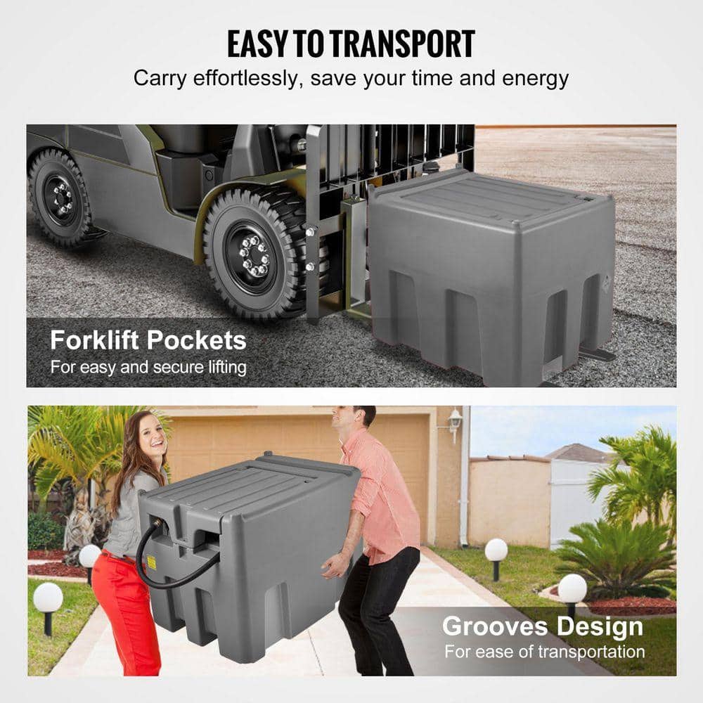 SKYSHALO Portable Diesel Tank, 116 Gallon Capacity and 10 GPM Flow Rate, Diesel Fuel Tank with 12V Electric Transfer Pump, Gray SLYXJLBDDWC79VOFMV0-730