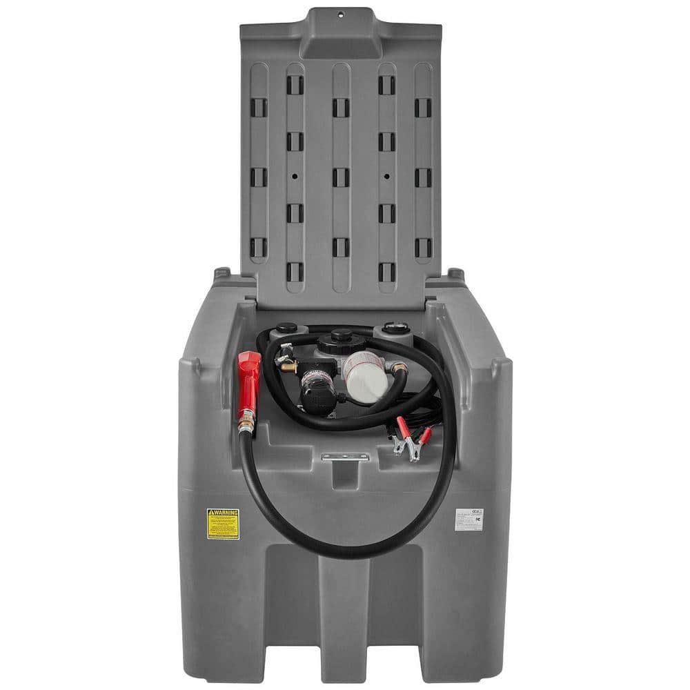 SKYSHALO Portable Diesel Tank, 116 Gallon Capacity and 10 GPM Flow Rate, Diesel Fuel Tank with 12V Electric Transfer Pump, Gray SLYXJLBDDWC79VOFMV0-730