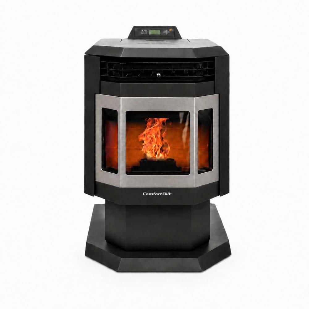 ComfortBilt 2,400 sq. ft. Pellet Stove with 40 lbs. Hopper in Black with Stainless Steel Trim HP21-SS