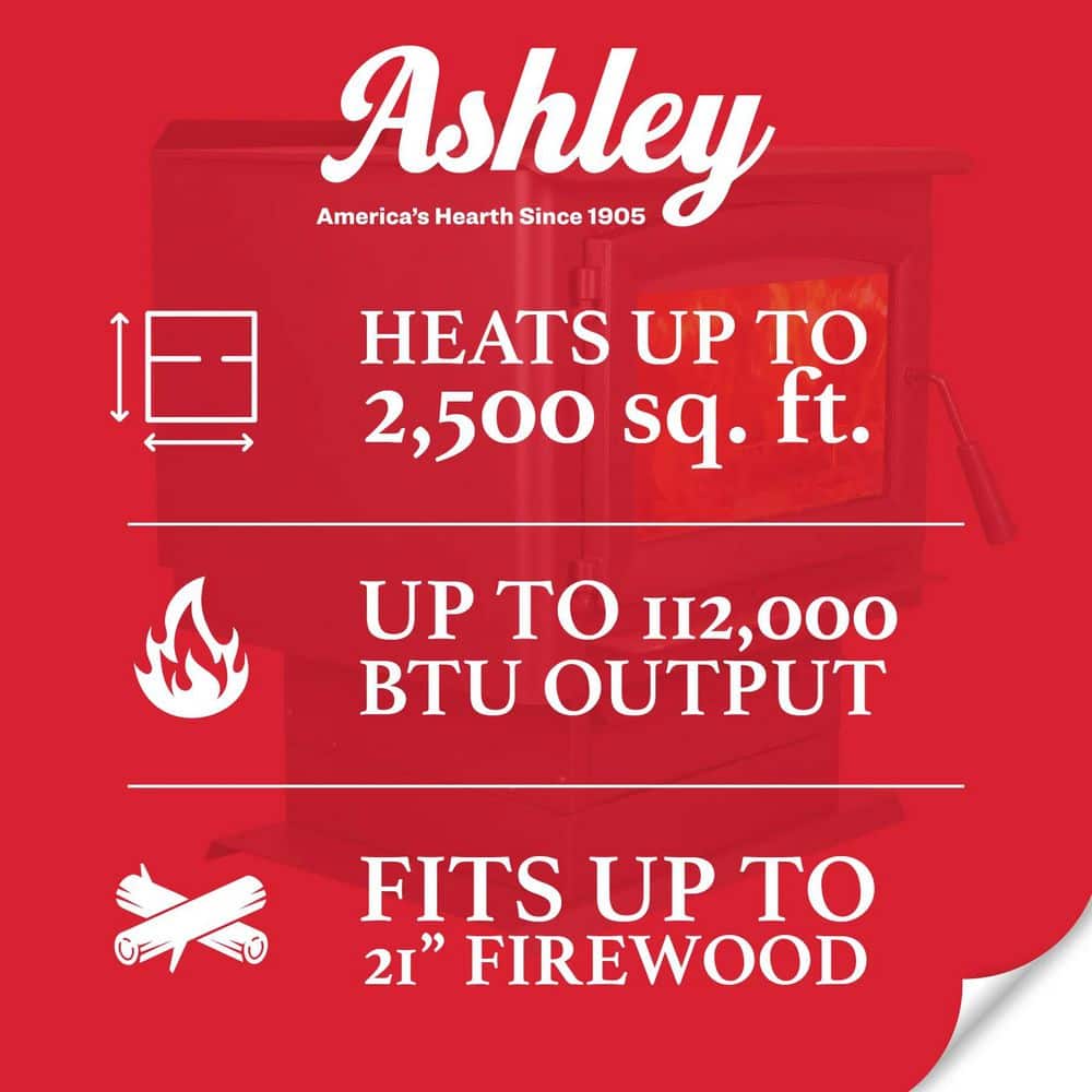 Ashley Hearth Products 2,500 sq. ft. Wood-Burning Stove - 2020 EPA Certified AW2520E-P