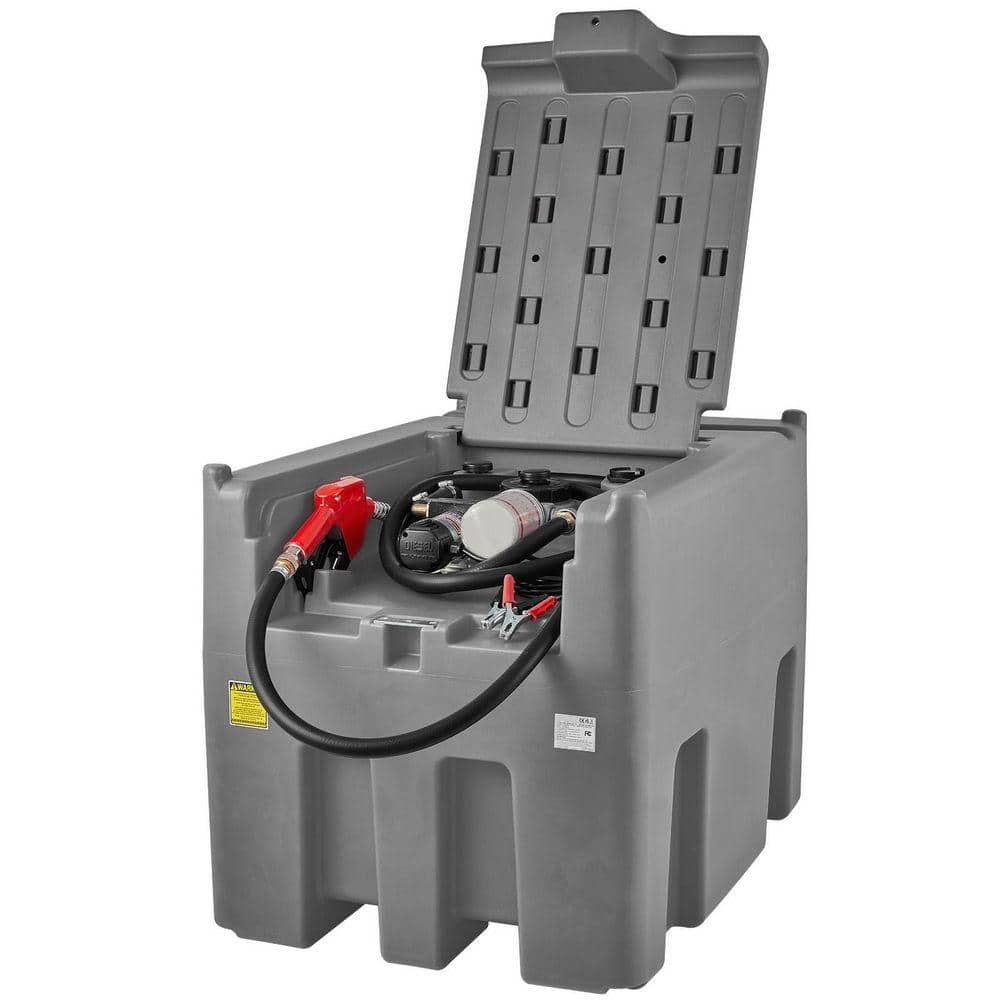 SKYSHALO Portable Diesel Tank, 116 Gallon Capacity and 10 GPM Flow Rate, Diesel Fuel Tank with 12V Electric Transfer Pump, Gray SLYXJLBDDWC79VOFMV0-730