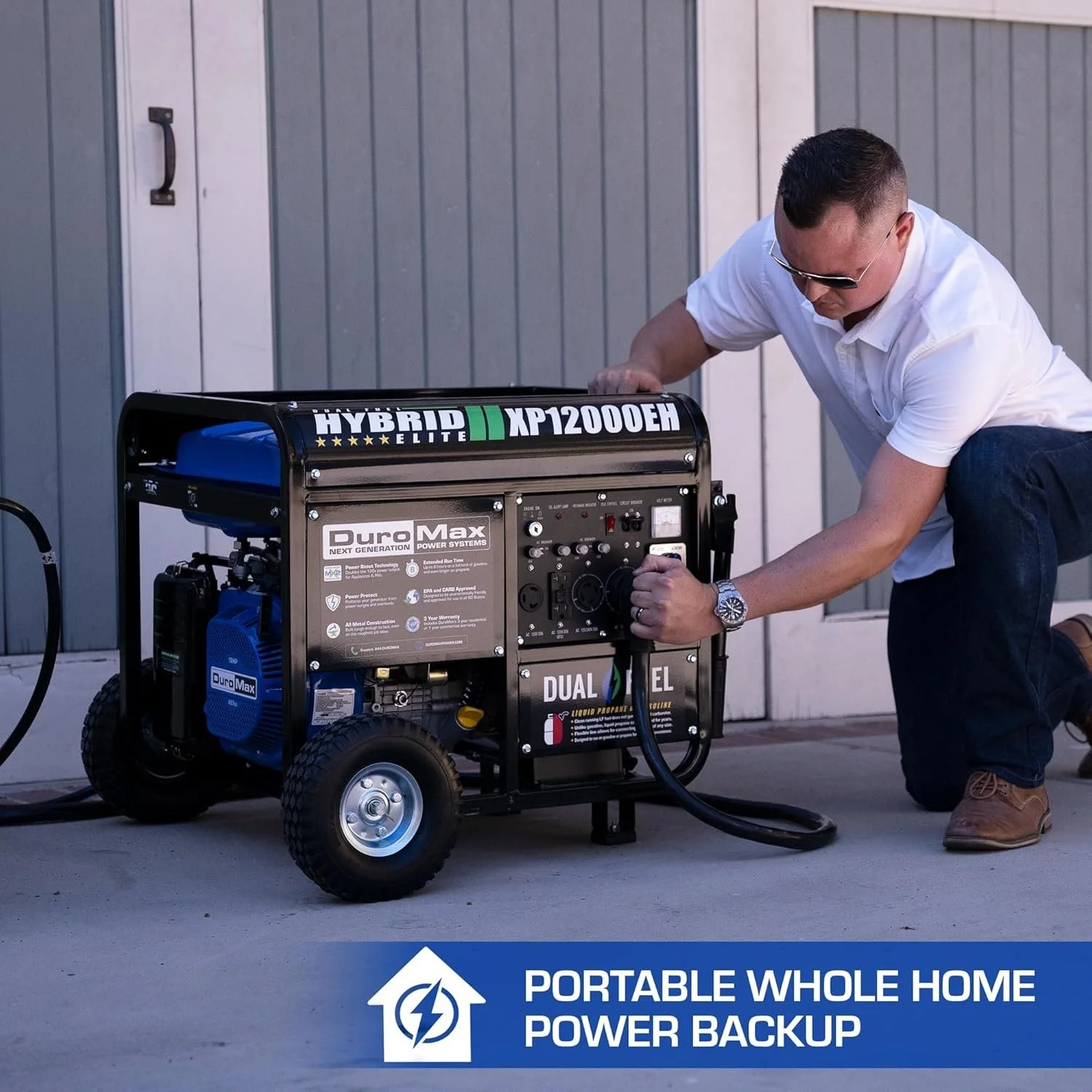 DuroMax XP12000EH 12,000 Watt Dual Fuel Portable Generators