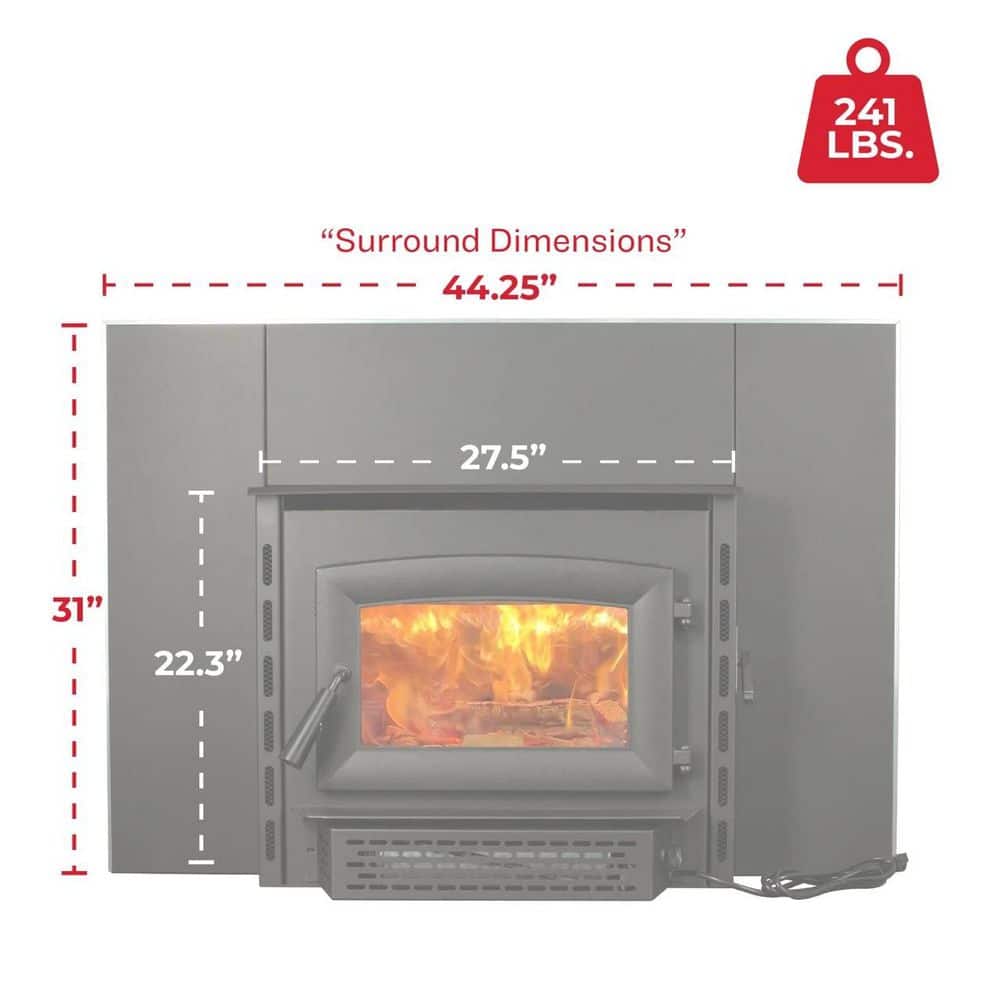 Ashley Hearth Products 26 in. 1,200 sq. ft. EPA Certified Wood-Burning Fireplace Insert AW1820E