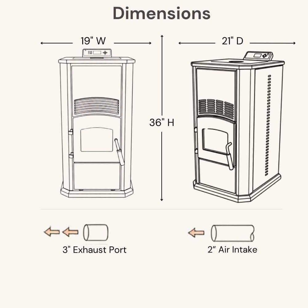 ComfortBilt 2,200 sq. ft. Pellet Stove with a 52 lb. Hopper in Black HP41-Alpine