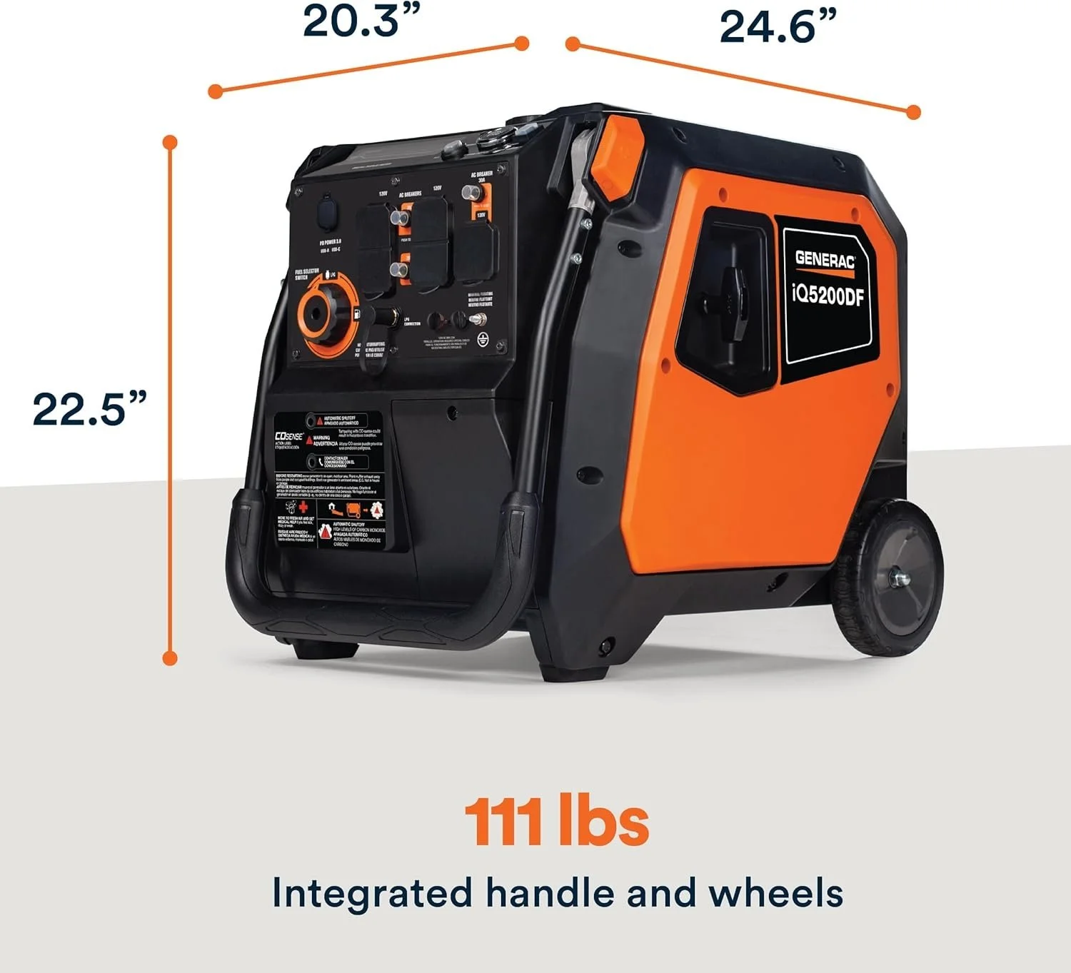 Generac iQ5200 5200W Dual Fuel Portable Inverter Generators